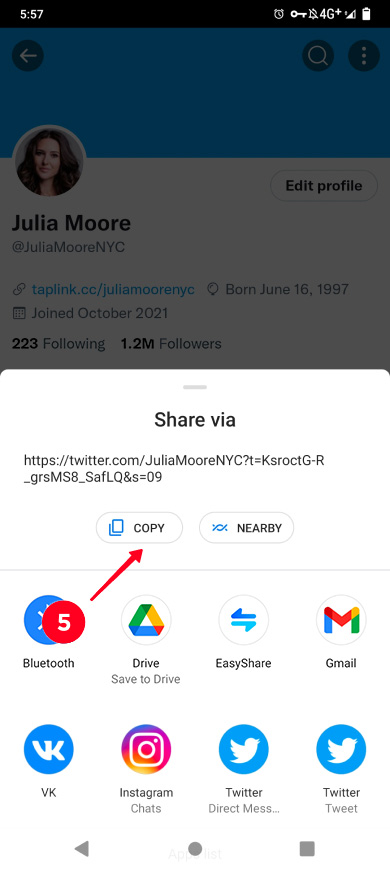 How to add your Twitter link in Instagram bio?